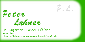 peter lahner business card